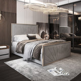 Naptime Upholstered Soft Velvet Metal Designer Bed Frame