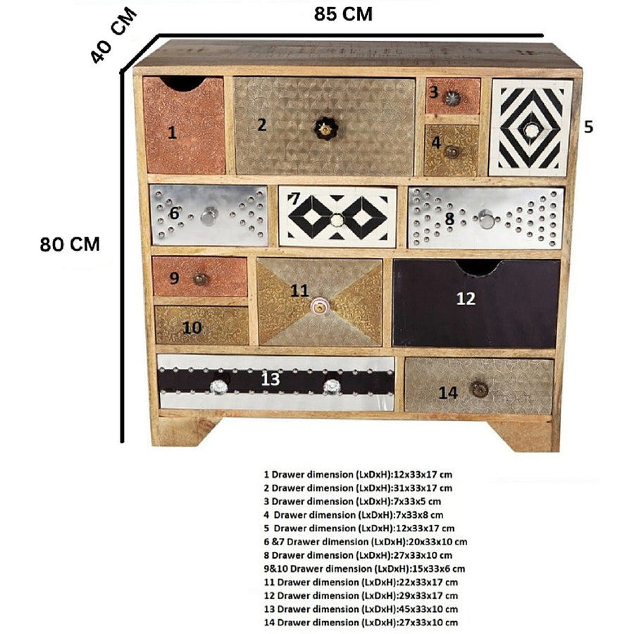 Kalidor Artisan Reclaimed Wood 14 Drawer Chest - image 5