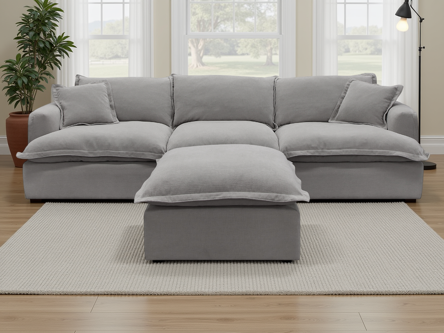 Salcombe Grey Modular Modular Sofa with Footstool – view 3