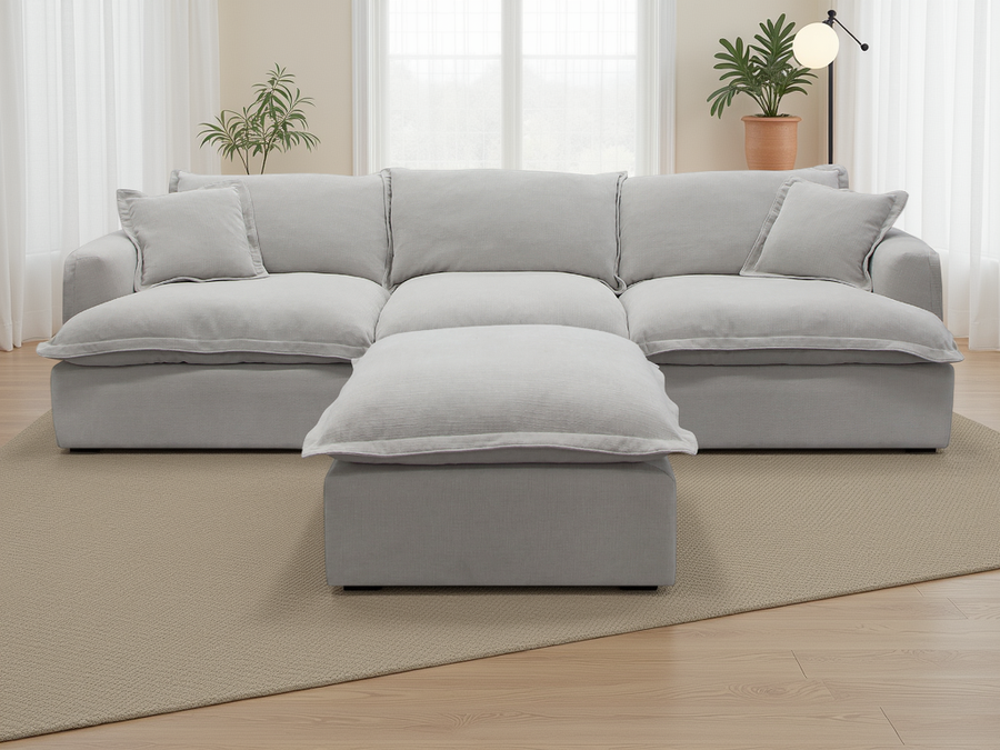 Salcombe Stone Modular Modular Sofa with Footstool – view 3
