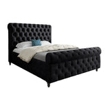 Nestling Sleigh Upholstered Soft Velvet Designer Bed Frame