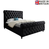 Nestling Sleigh Upholstered Soft Velvet Designer Bed Frame