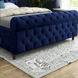 Nestling Sleigh Upholstered Soft Velvet Designer Bed Frame