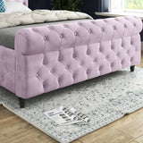 Nestling Sleigh Upholstered Soft Velvet Designer Bed Frame