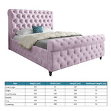 Nestling Sleigh Upholstered Soft Velvet Designer Bed Frame