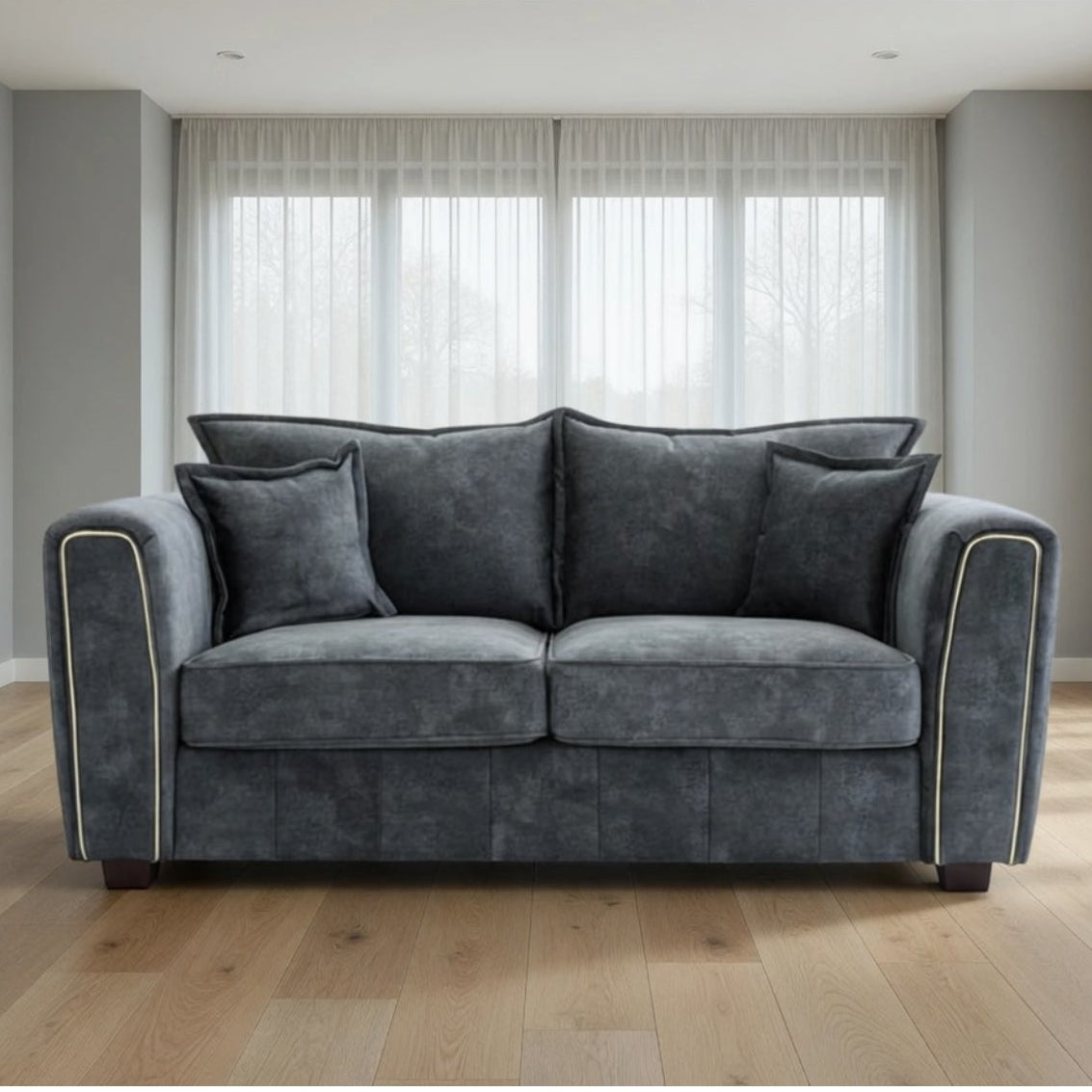 Serena 2 Seater Sofa in  Black