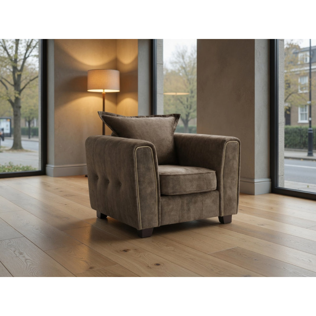 Serena Armchair Sofa In Brown
