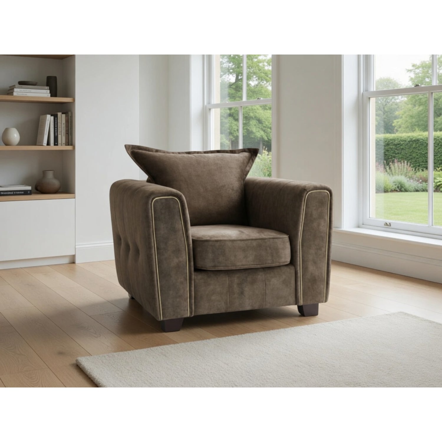 Serena Armchair Sofa In Brown