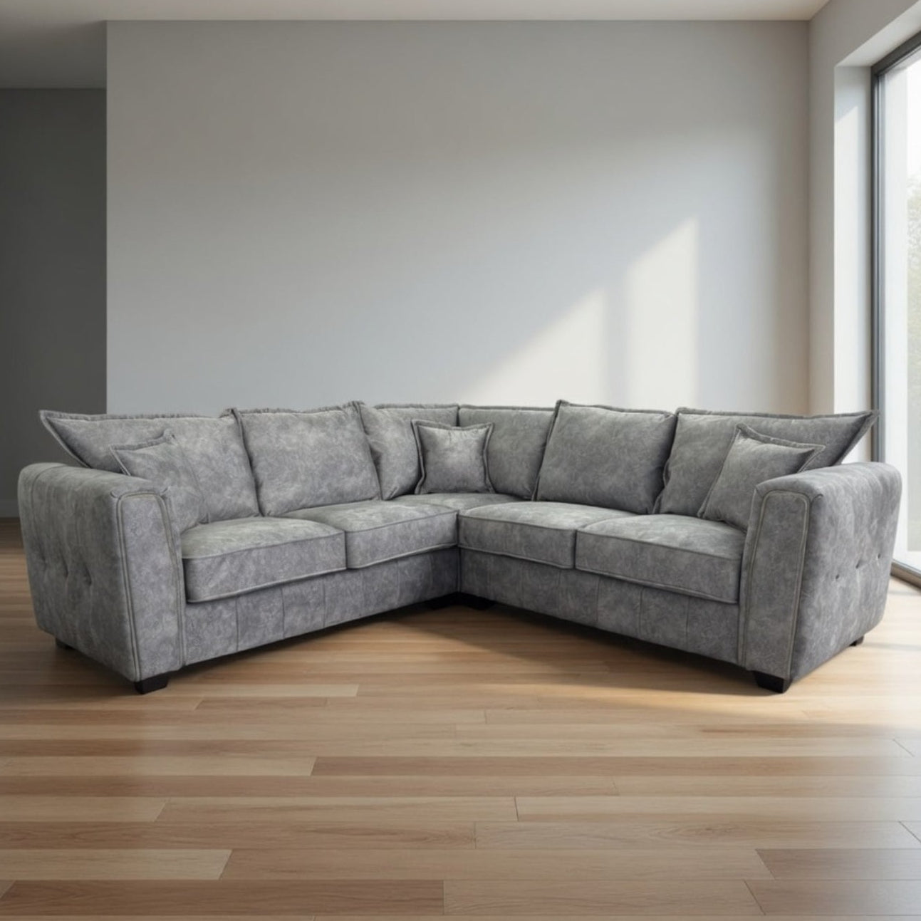 Serena Large Corner Sofa in Grey