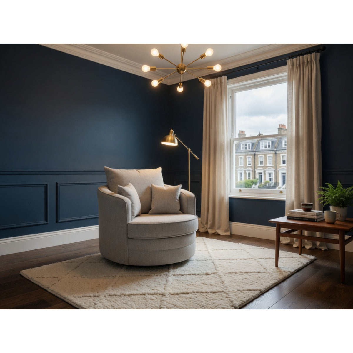 Serena Sofa Swivel Chair in Grey