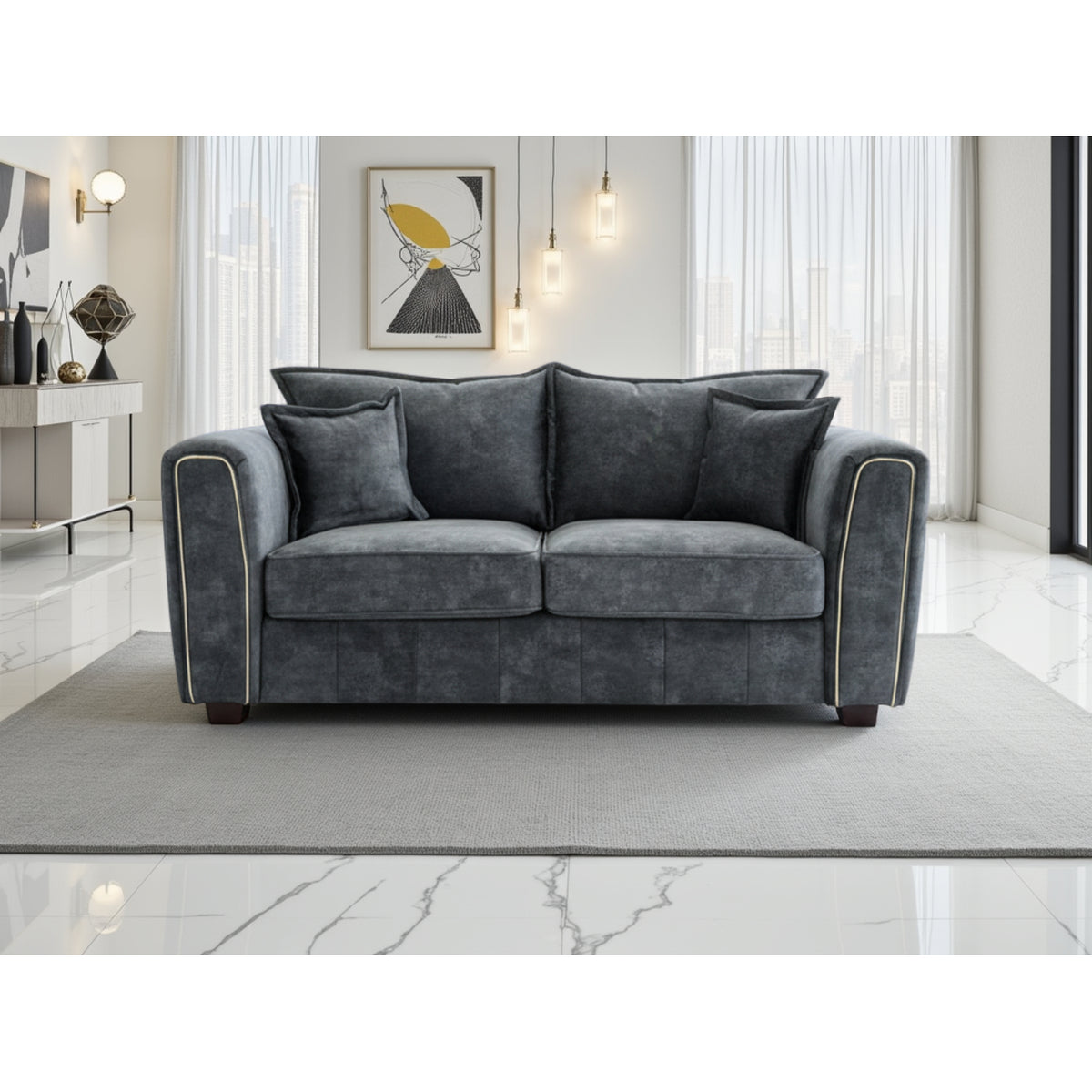 Serena 2 Seater Sofa in  Black