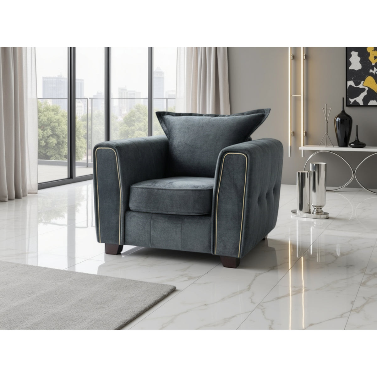 Serena Armchair Sofa in Black