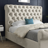 Venezia Sleigh Upholstered Soft Velvet Designer Bed Frame