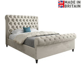 Venezia Sleigh Upholstered Soft Velvet Designer Bed Frame