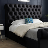 Venezia Sleigh Upholstered Soft Velvet Designer Bed Frame