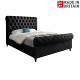 Venezia Sleigh Upholstered Soft Velvet Designer Bed Frame