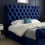 Venezia Sleigh Upholstered Soft Velvet Designer Bed Frame