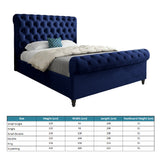 Venezia Sleigh Upholstered Soft Velvet Designer Bed Frame