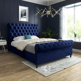 Venezia Sleigh Upholstered Soft Velvet Designer Bed Frame