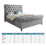 Venezia Sleigh Upholstered Soft Velvet Designer Bed Frame
