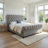 Venezia Sleigh Upholstered Soft Velvet Designer Bed Frame