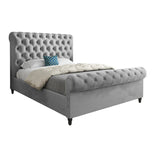 Venezia Sleigh Upholstered Soft Velvet Designer Bed Frame