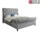 Venezia Sleigh Upholstered Soft Velvet Designer Bed Frame