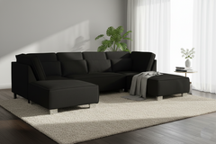 Sloane Sofa Black U Shape Corner