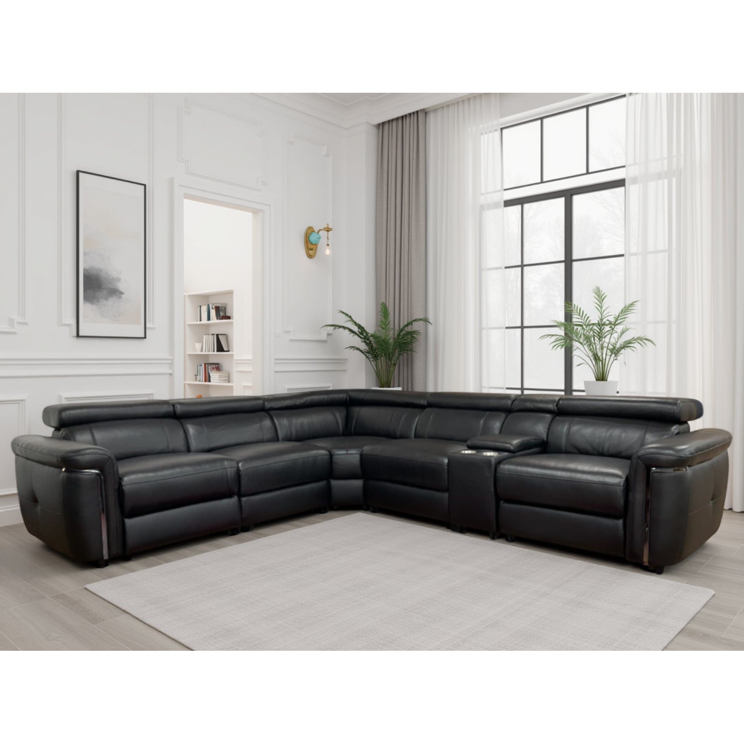 Somerville Electric Recliner Sofa Large Corner in Black