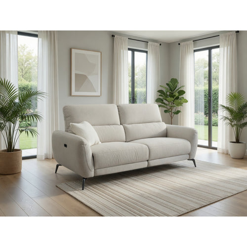 Sorrento Electric Recliner 3 Seater In Beige