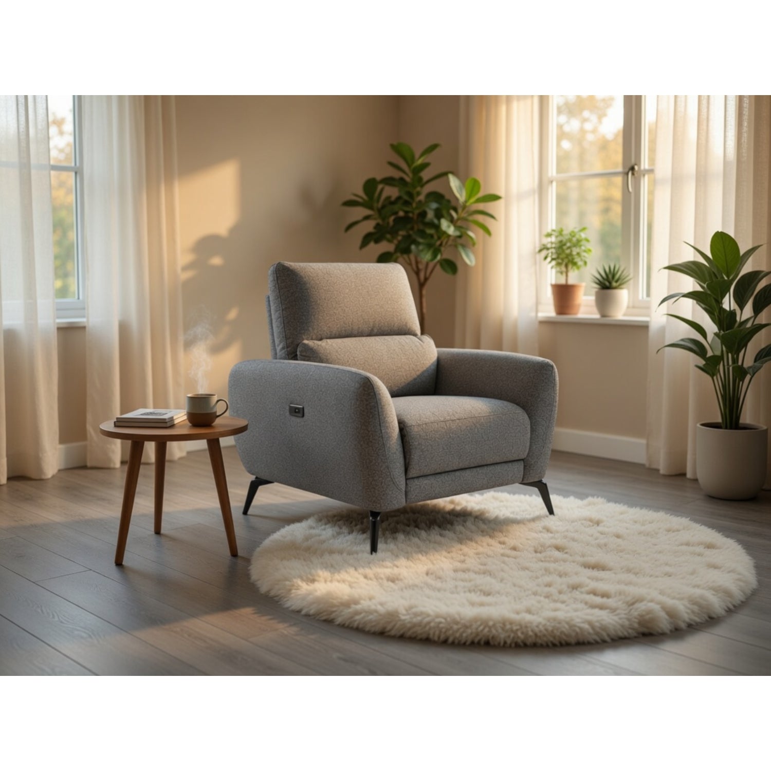 Sorrento Electric Recliner Armchair In Grey
