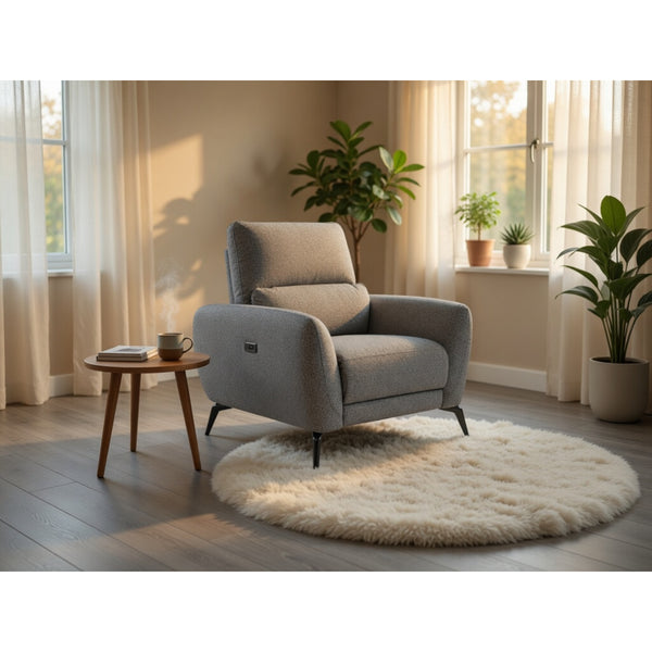 Sorrento Electric Recliner Armchair In Grey