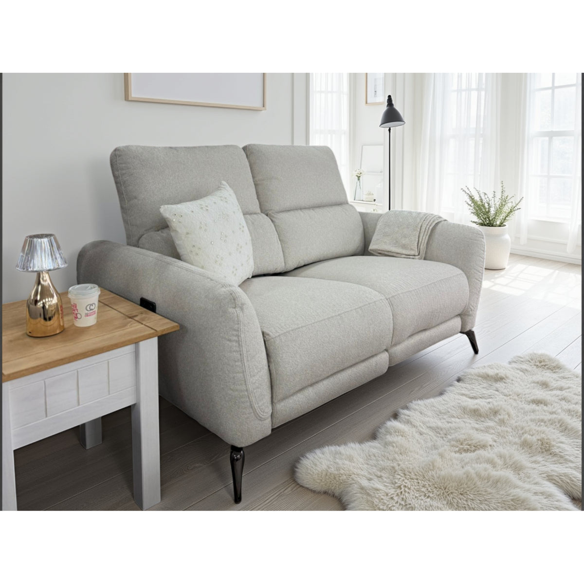 Sorrento Electric Recliner 2 Seater In Beige