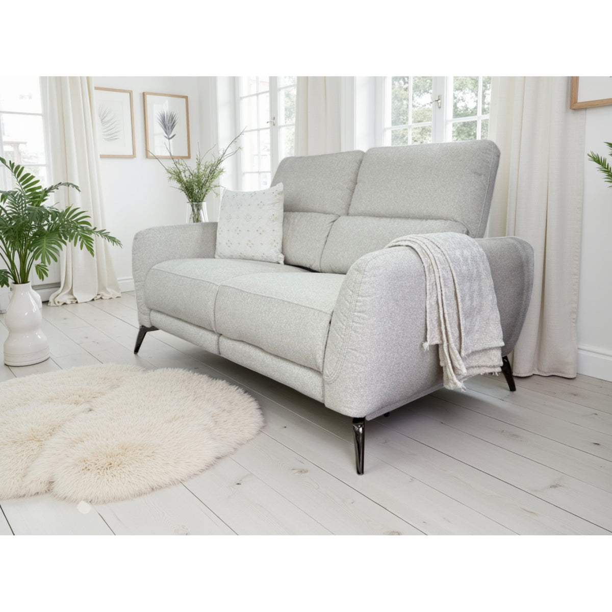 Sorrento Electric Recliner 2 Seater In Beige