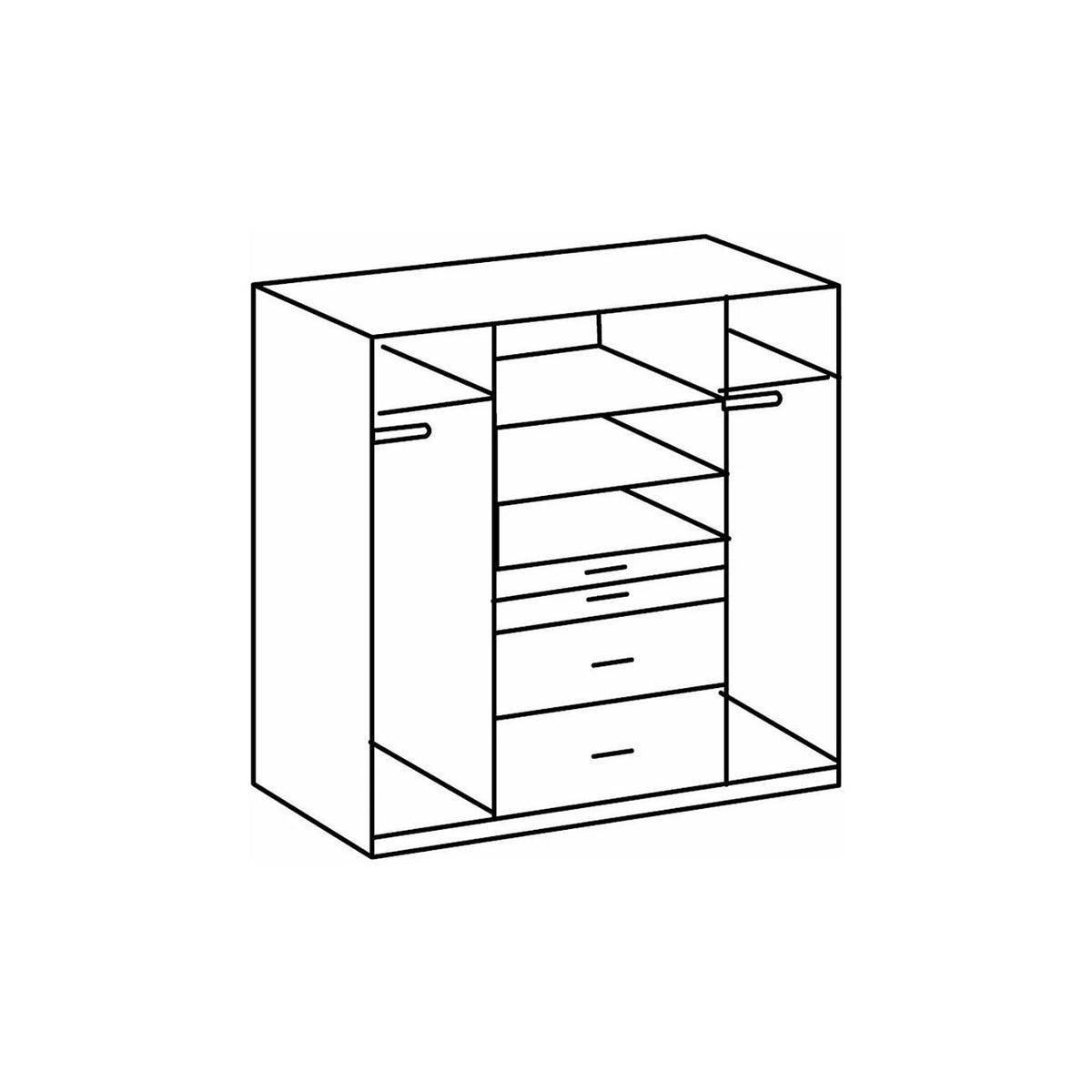 Ashford White 4 Door Wardrobe with Mirrors and Drawers - image 7