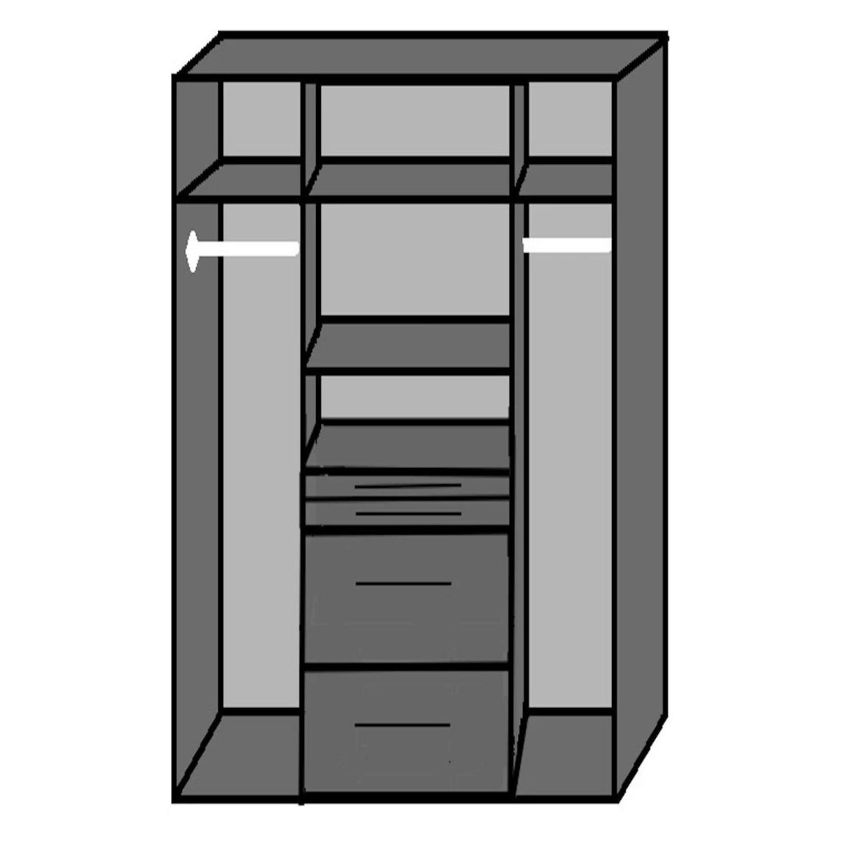 Epsom Oak Effect 4 Door Wardrobe with Mirror and Drawers - image 7