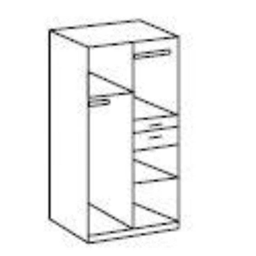 Harrogate Planked Oak 2 Door Mirrored Wardrobe with Drawers