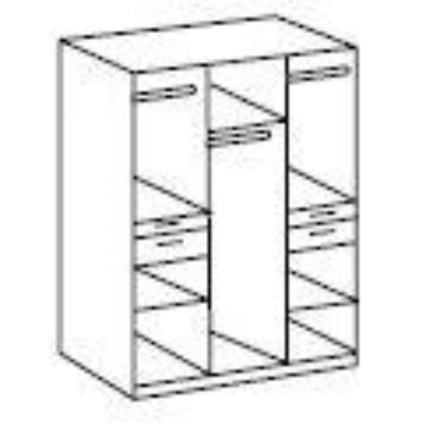 Harrogate Planked Oak 3 Door Mirrored Wardrobe with Drawers