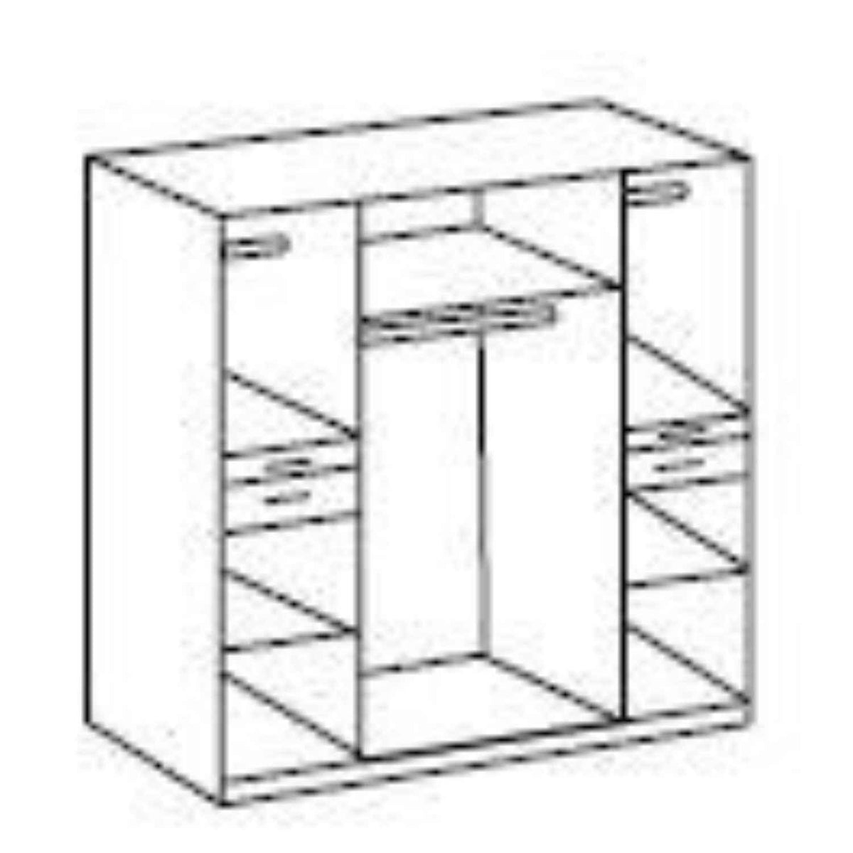 Harrogate Planked Oak 4 Door Mirrored Wardrobe with Drawers