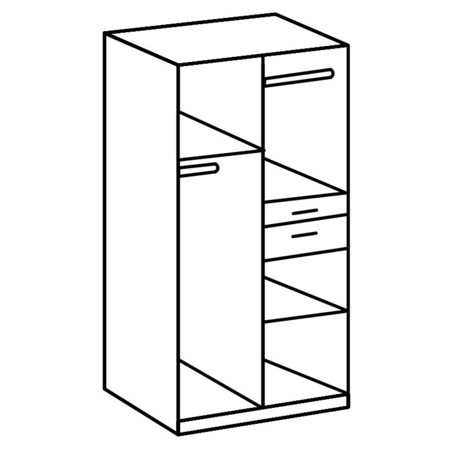 Harrogate White 2 Door Wardrobe with Mirror and Storage Drawers - image 5