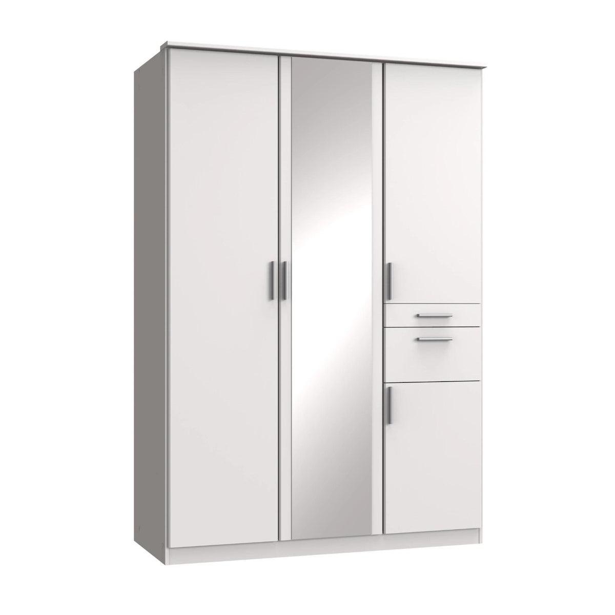 Harrogate White 3 Door Wardrobe with Mirror and Storage Drawers - image 2