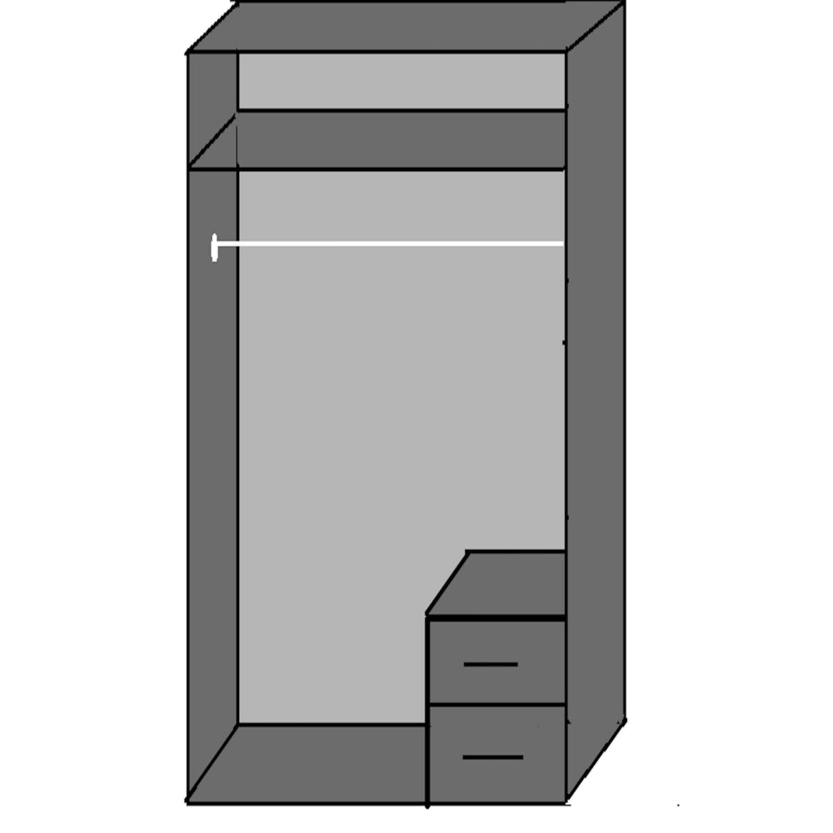 Durham Digi Steel 2 Door Mirrored Wardrobe - image 5