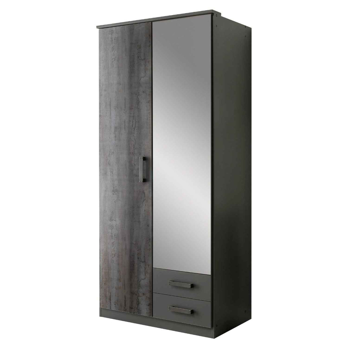 Durham Digi Steel 2 Door Mirrored Wardrobe