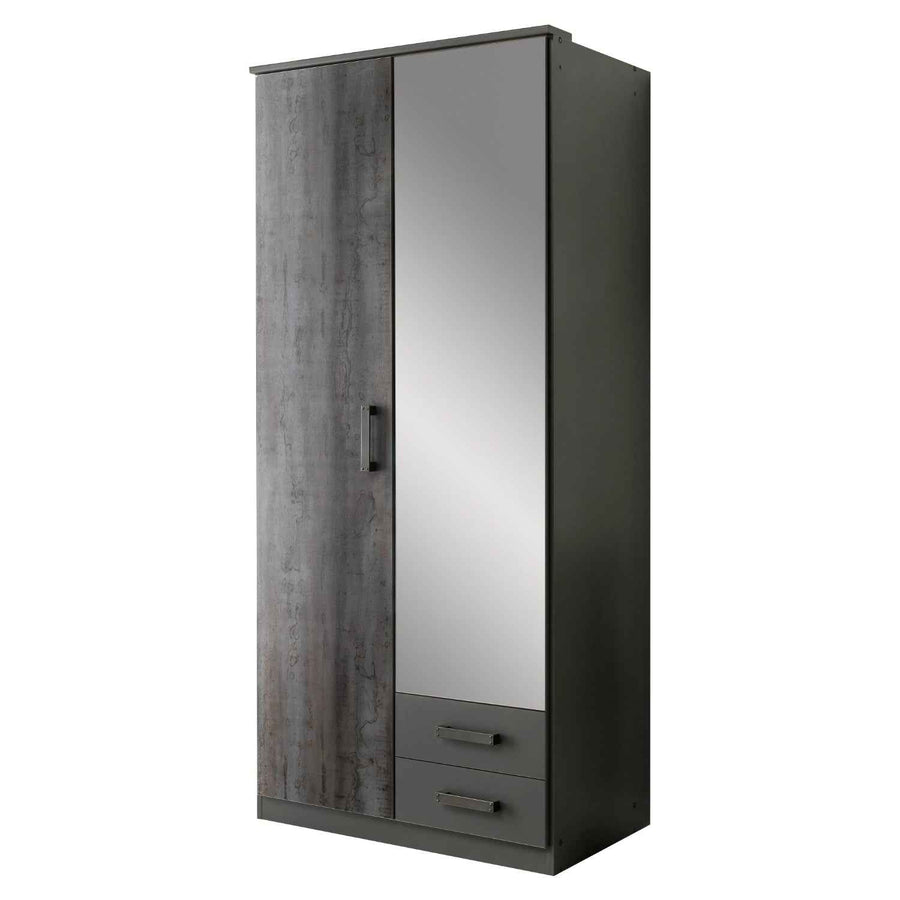 Durham Digi Steel 2 Door Mirrored Wardrobe