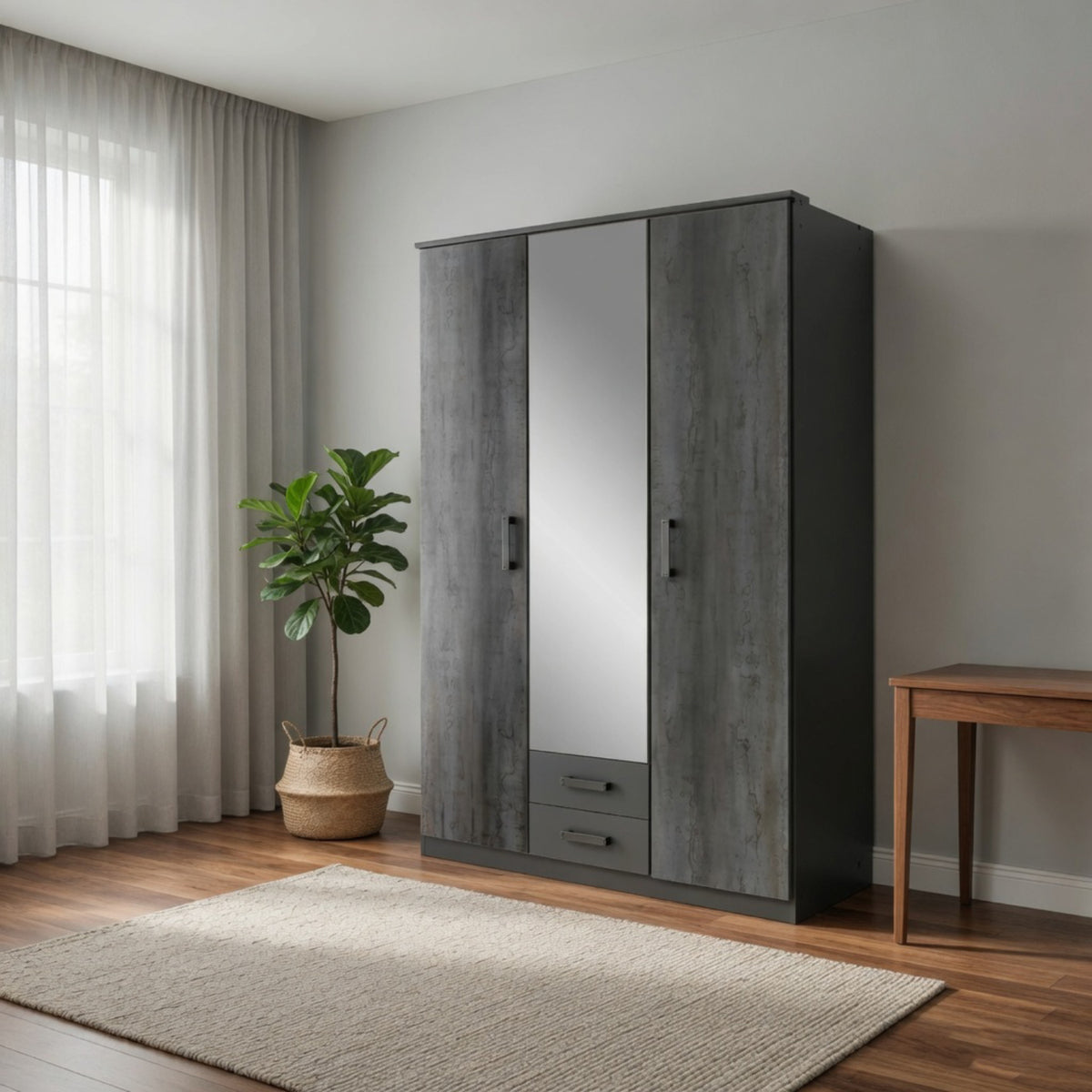 Durham Digi Steel 3 Door Mirrored Wardrobe - image 8