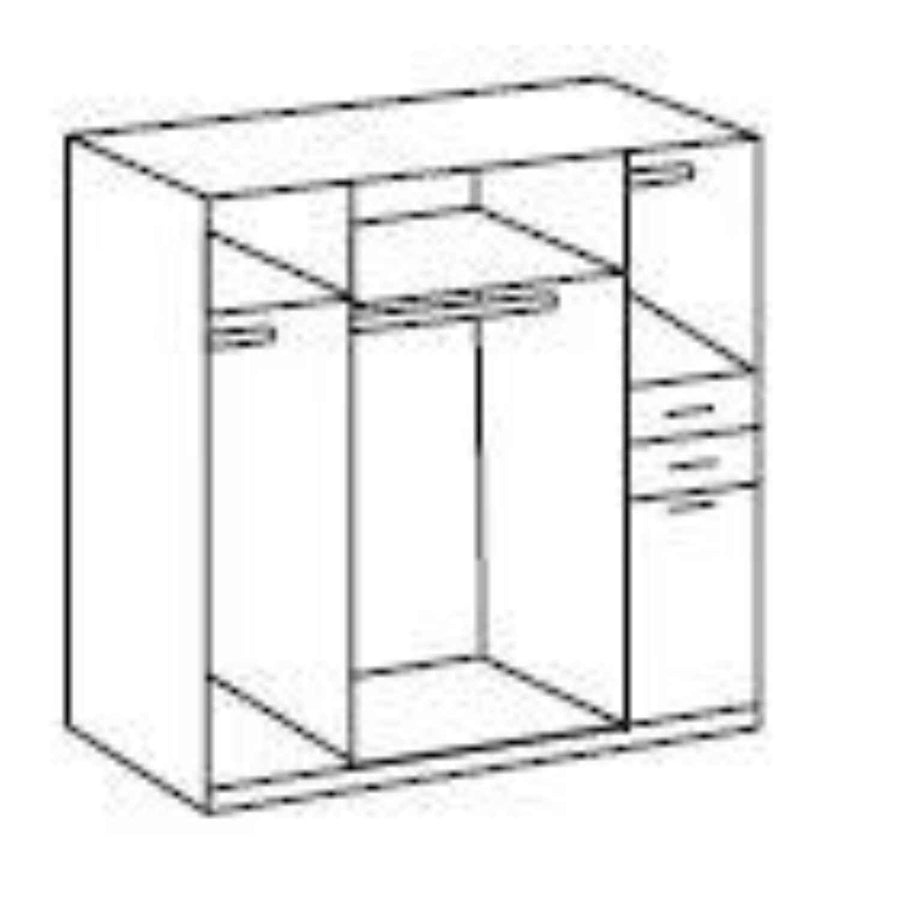 Fairfield White 4 Door Mirrored Wardrobe