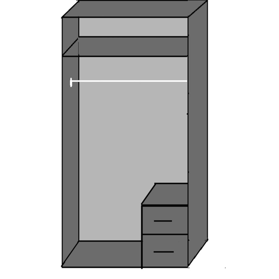 Henley Grey 2 Door Mirrored Wardrobe - image 4