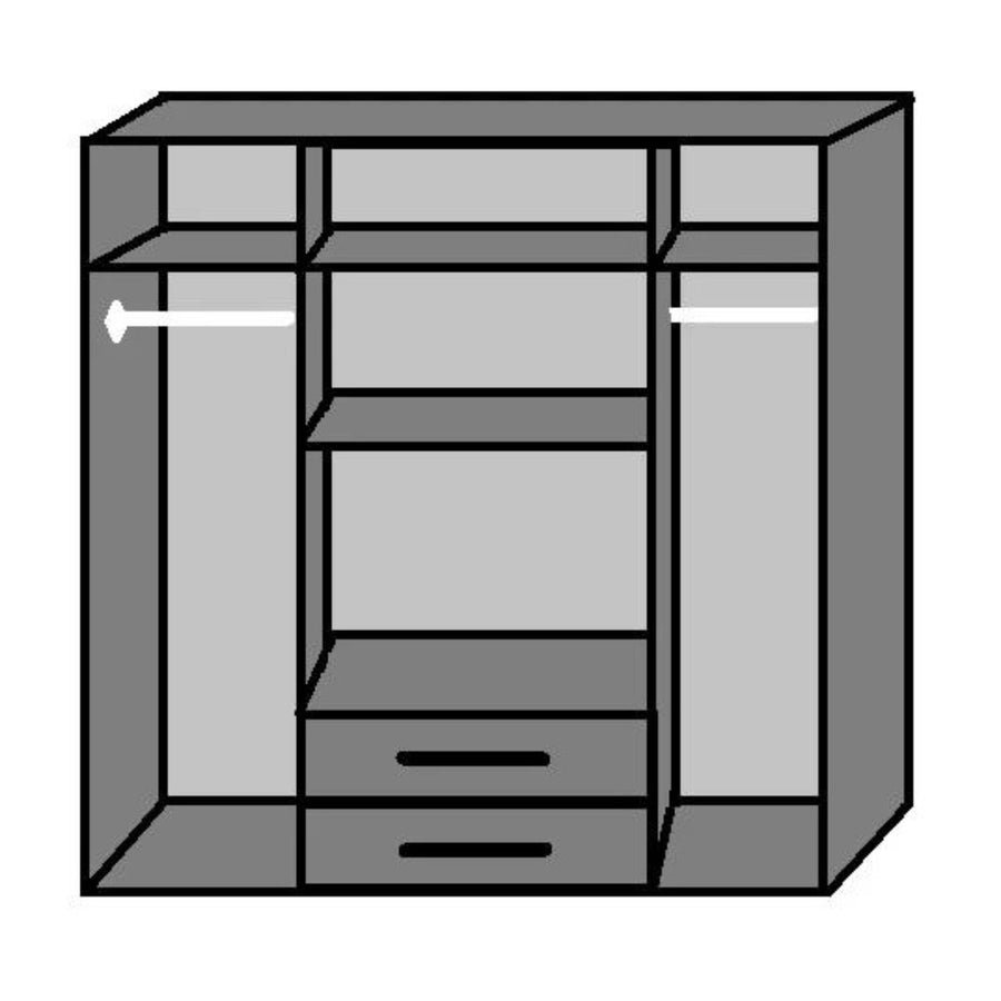 Henley Grey 4 Door Mirrored Wardrobe - image 4