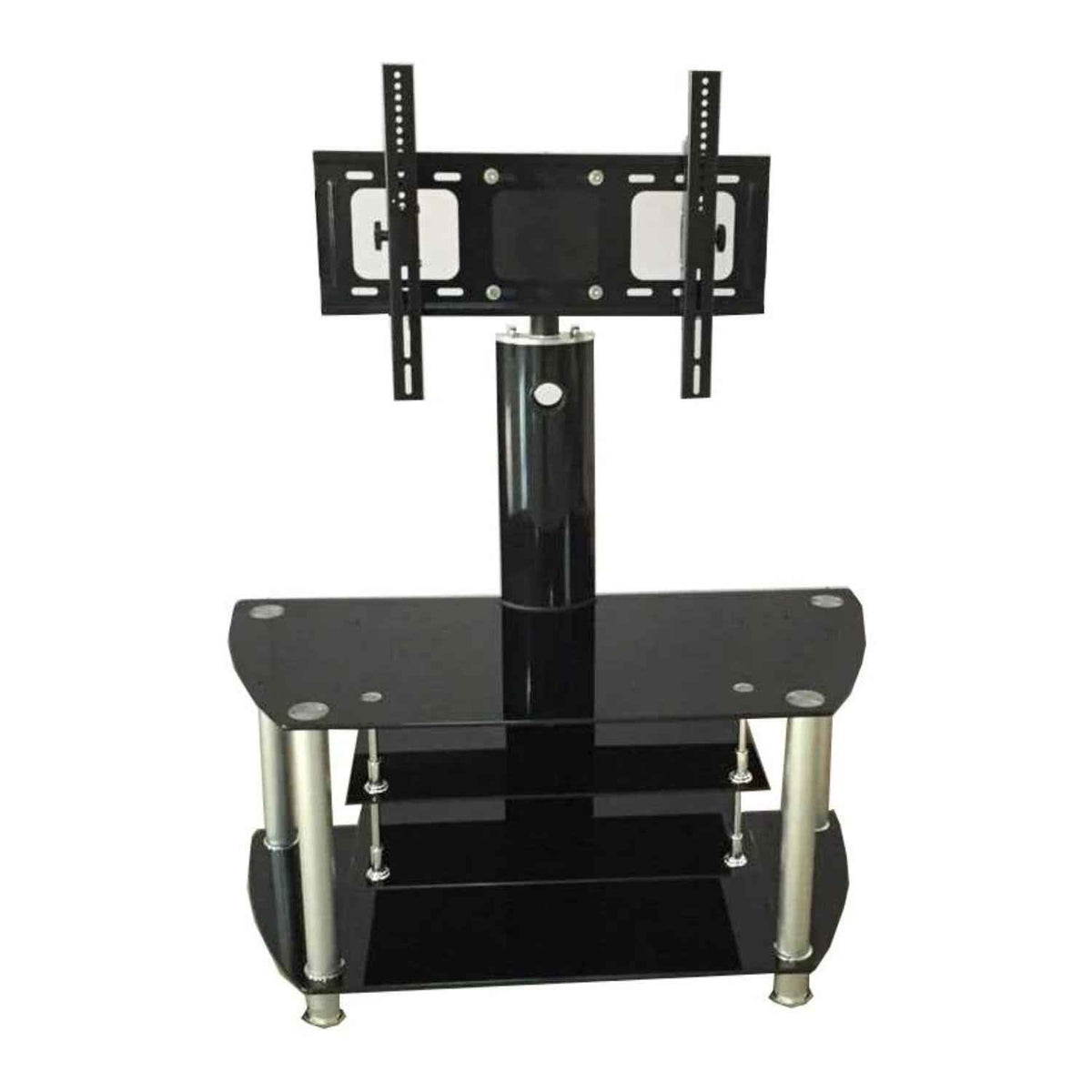 Clifton Black Glass TV Stand with LCD TV Bracket and 4 Shelves