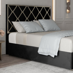 Repose Upholstered Soft Velvet Metal Designer Bed Frame
